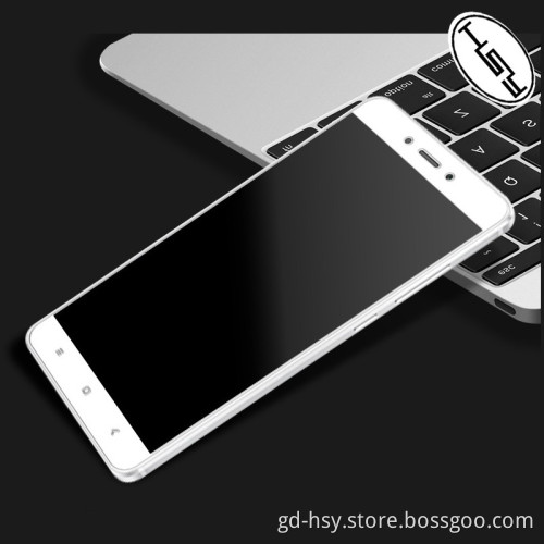 HUYSHE full coverage Tempered Glass Screen Protector Guard Shield Cover for tempered glass xiaomi redmi note 4 with white color